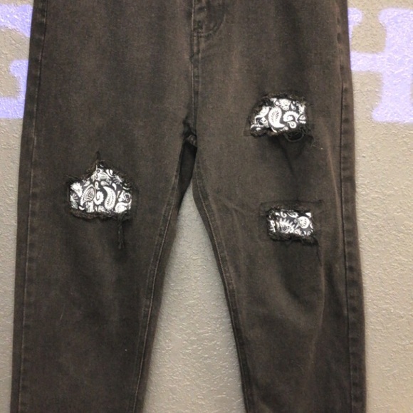 Black Goth Denim Jeans - Picture 2 of 5